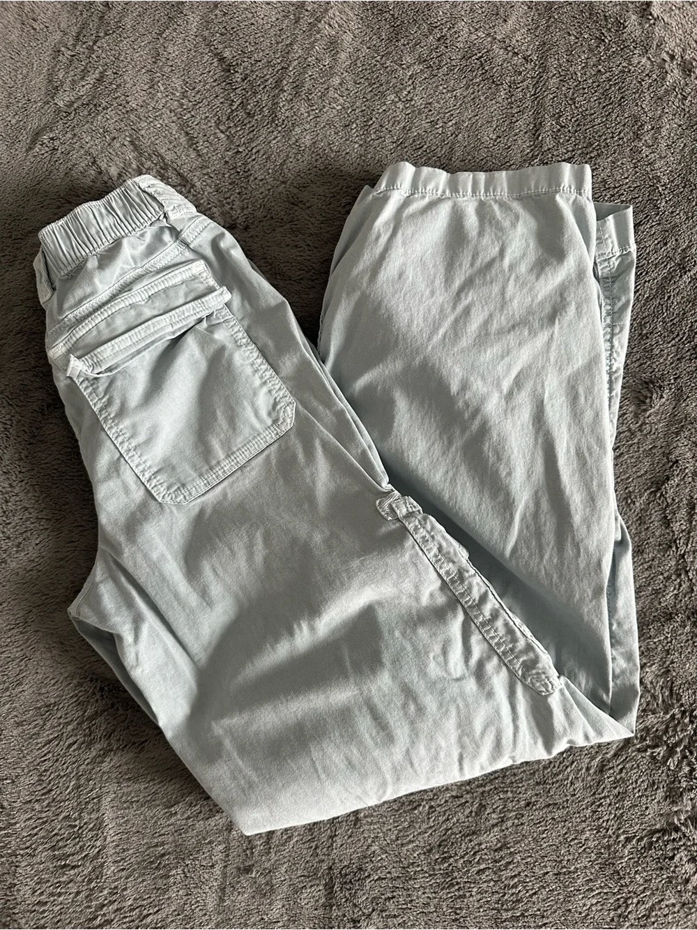 Hollister Women’s Light Blue Cargo Pants - Casual Utility Style